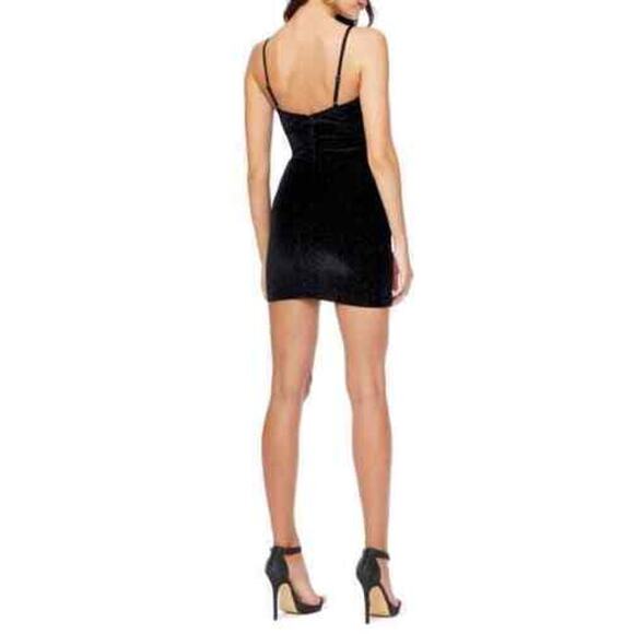 Cosmopolitan The Population Vida Black Sparkly Sequin Spaghetti Strap Mini Dress - Picture 2 of 14